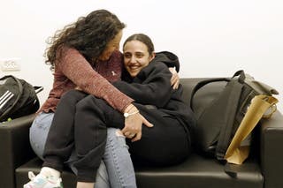 Former Israeli hostage Romi Gonen with her mother Meirav Leshem Gonen
